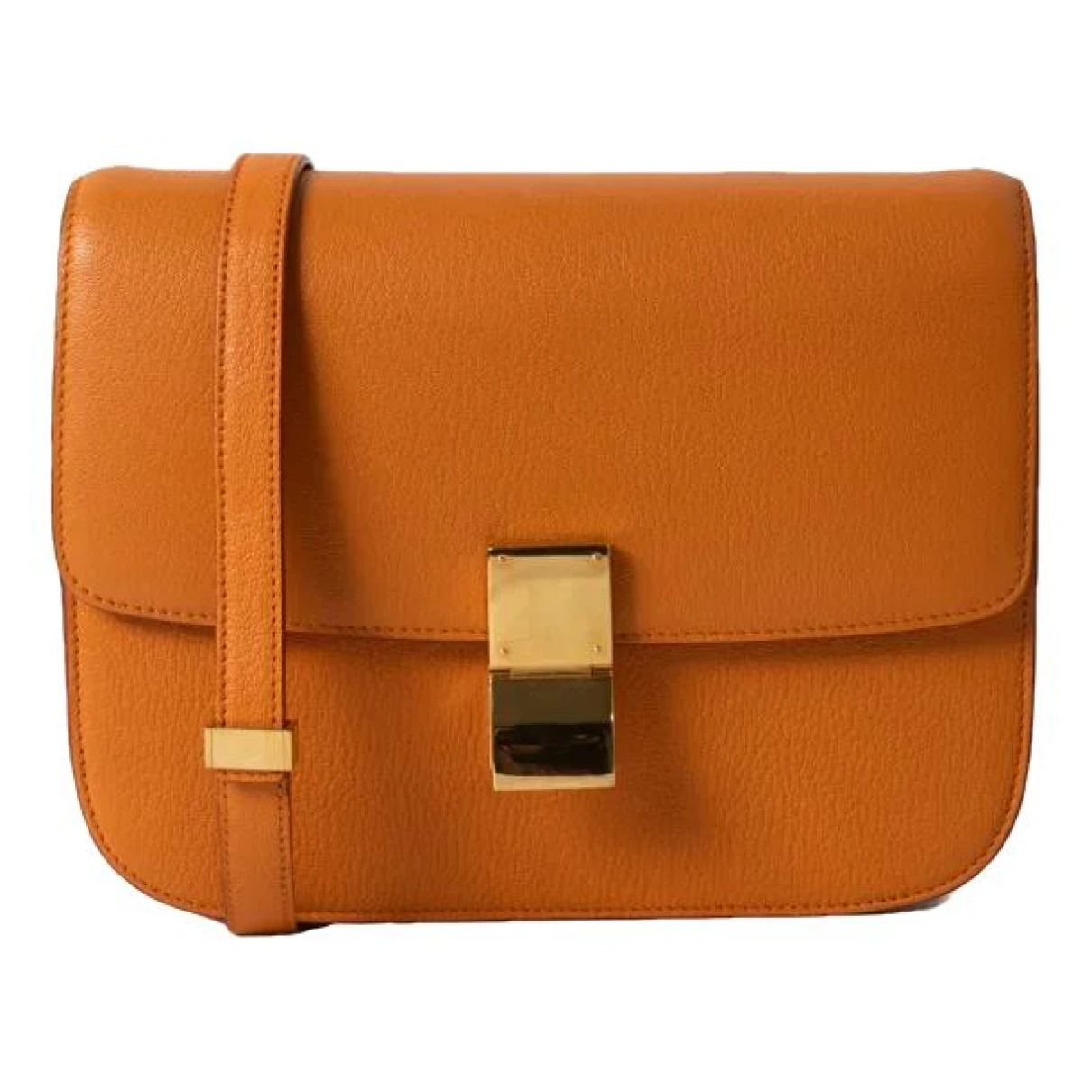 Pre-owned Celine Classic Leather Handbag In Orange