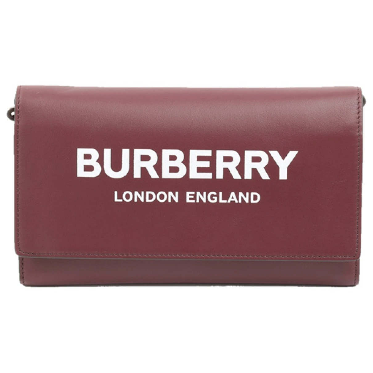 Pre-owned Burberry Leather Wallet In Burgundy