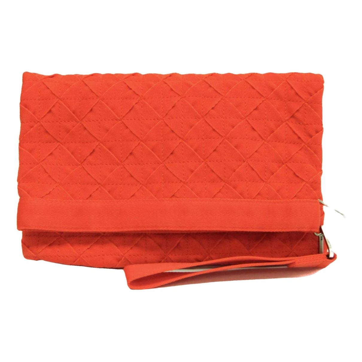 Pre-owned Bottega Veneta Leather Clutch Bag In Orange