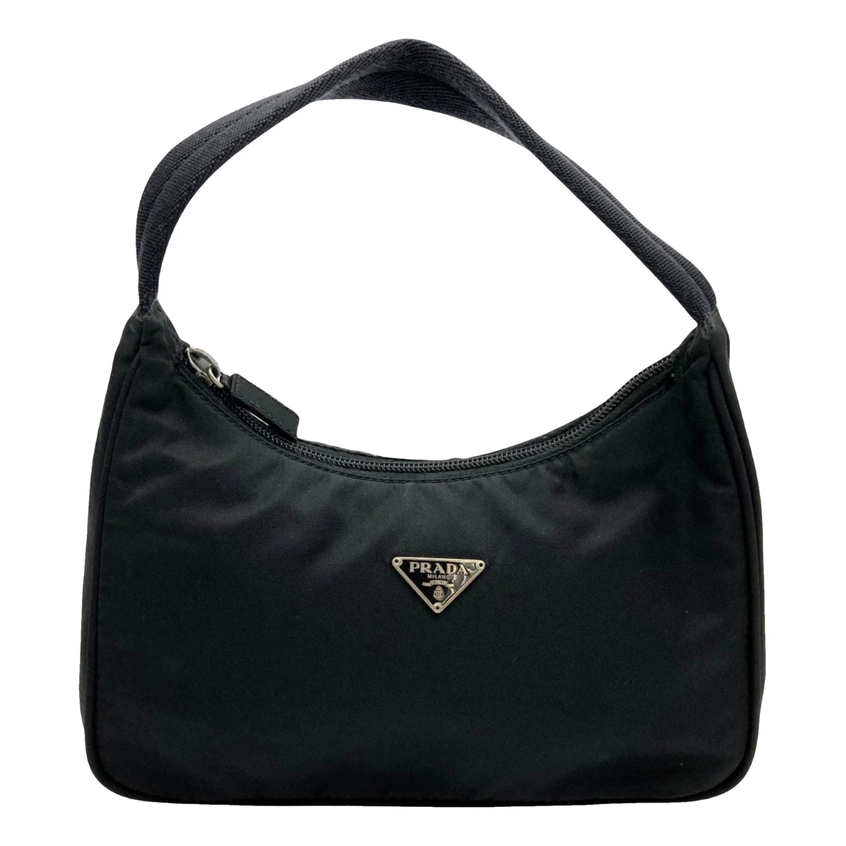 Pre-owned Prada Re-nylon Clutch Bag In Black