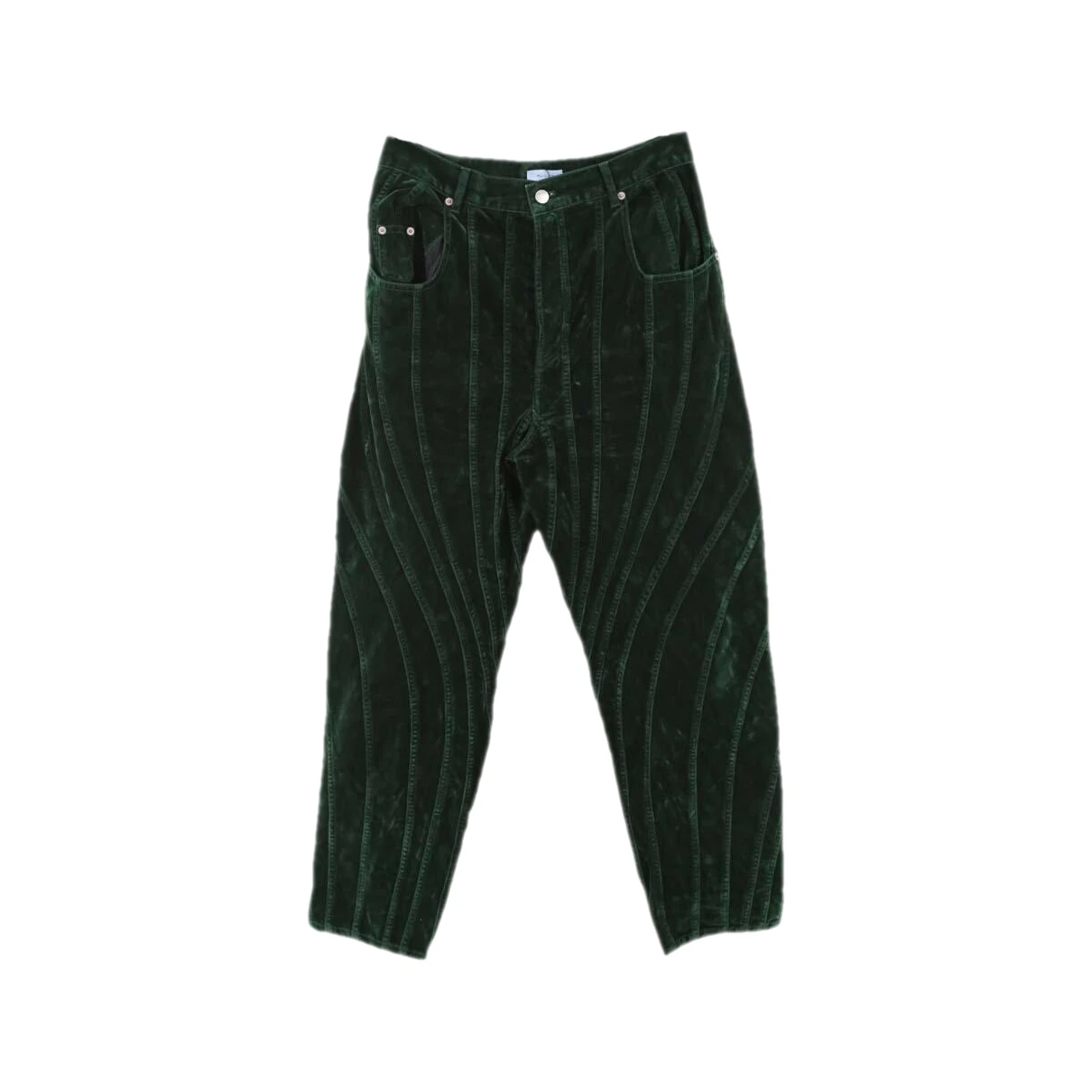 Pre-owned Mugler Straight Pants In Green