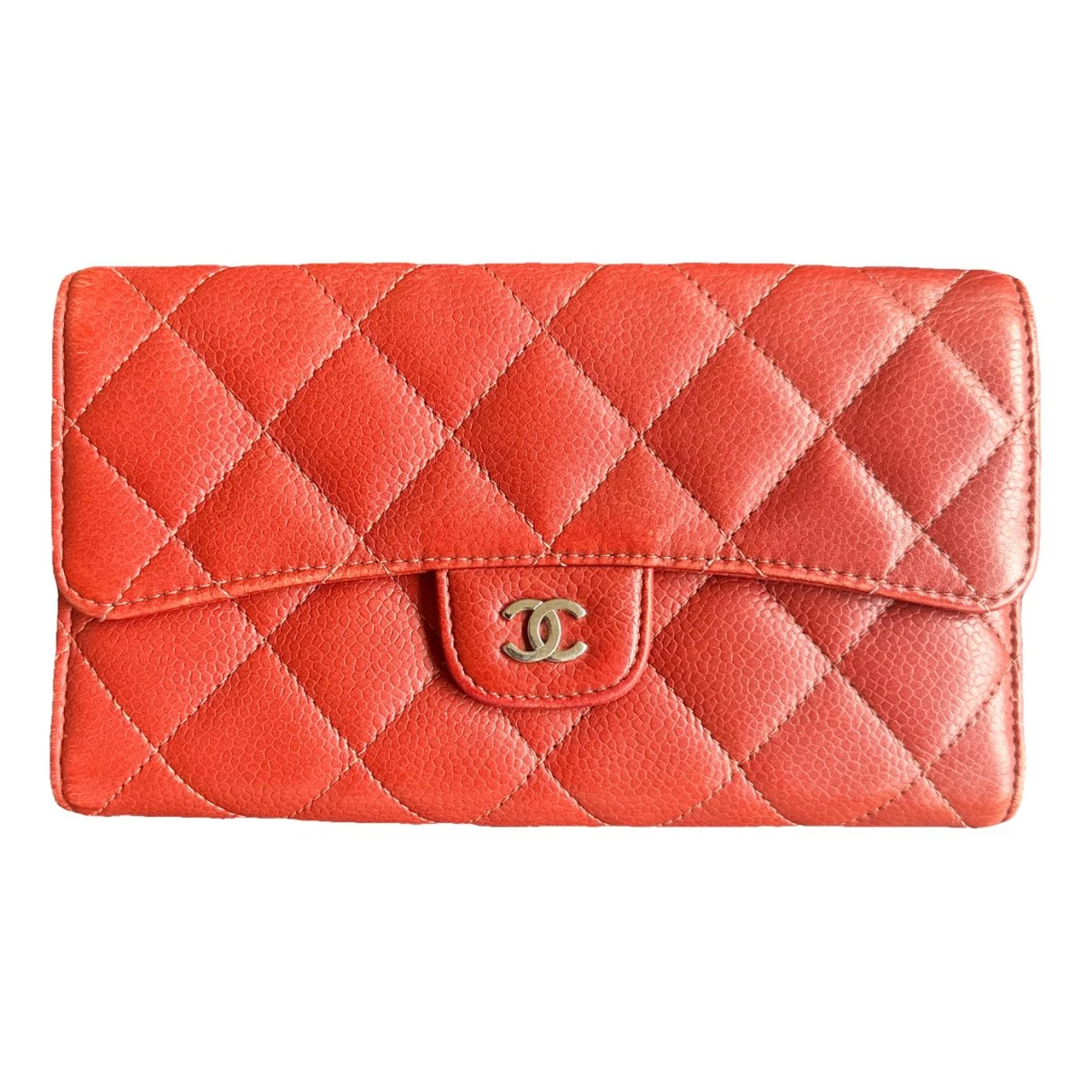 Pre-owned Chanel Timeless/classique Leather Purse In Burgundy
