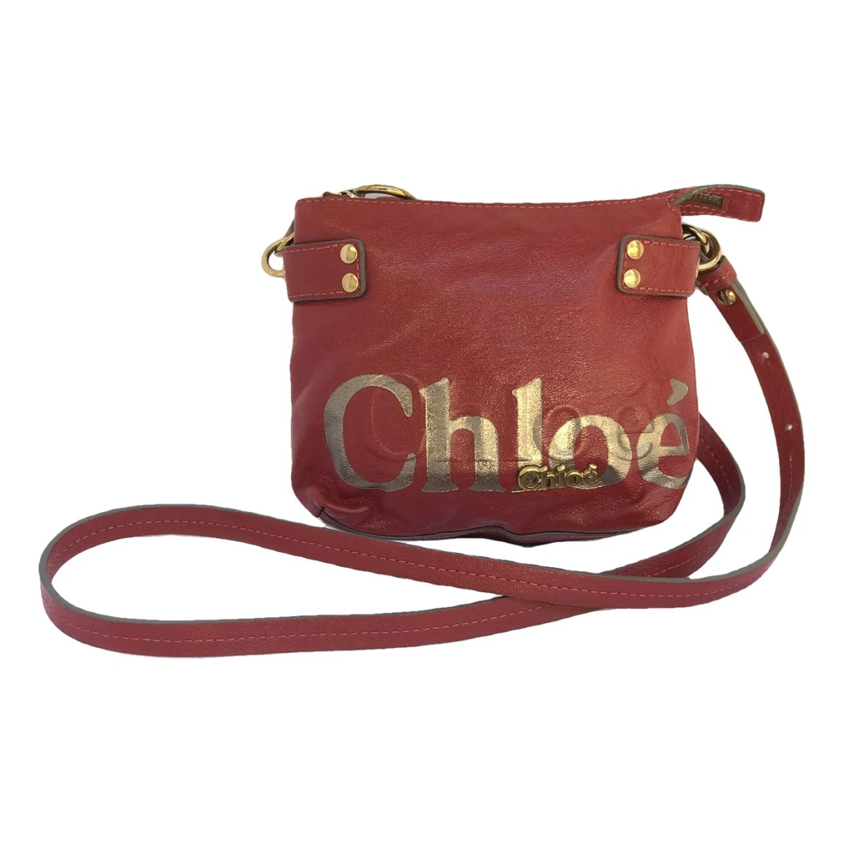 Pre-owned Chloé Leather Clutch Bag In Red