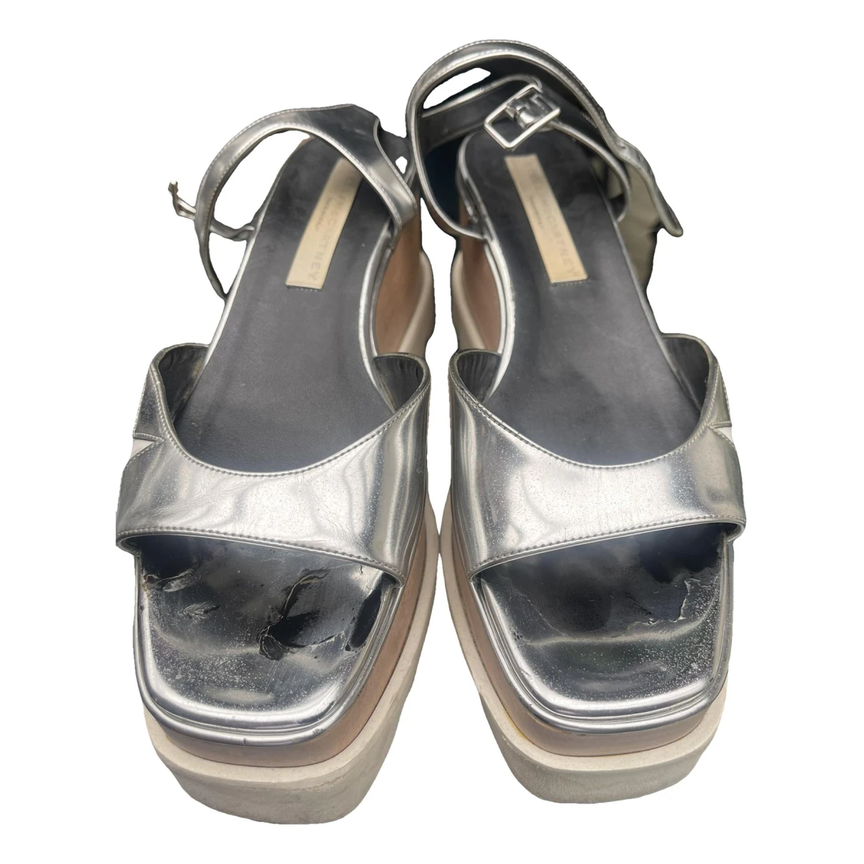 Pre-owned Stella Mccartney Leather Sandals In Silver