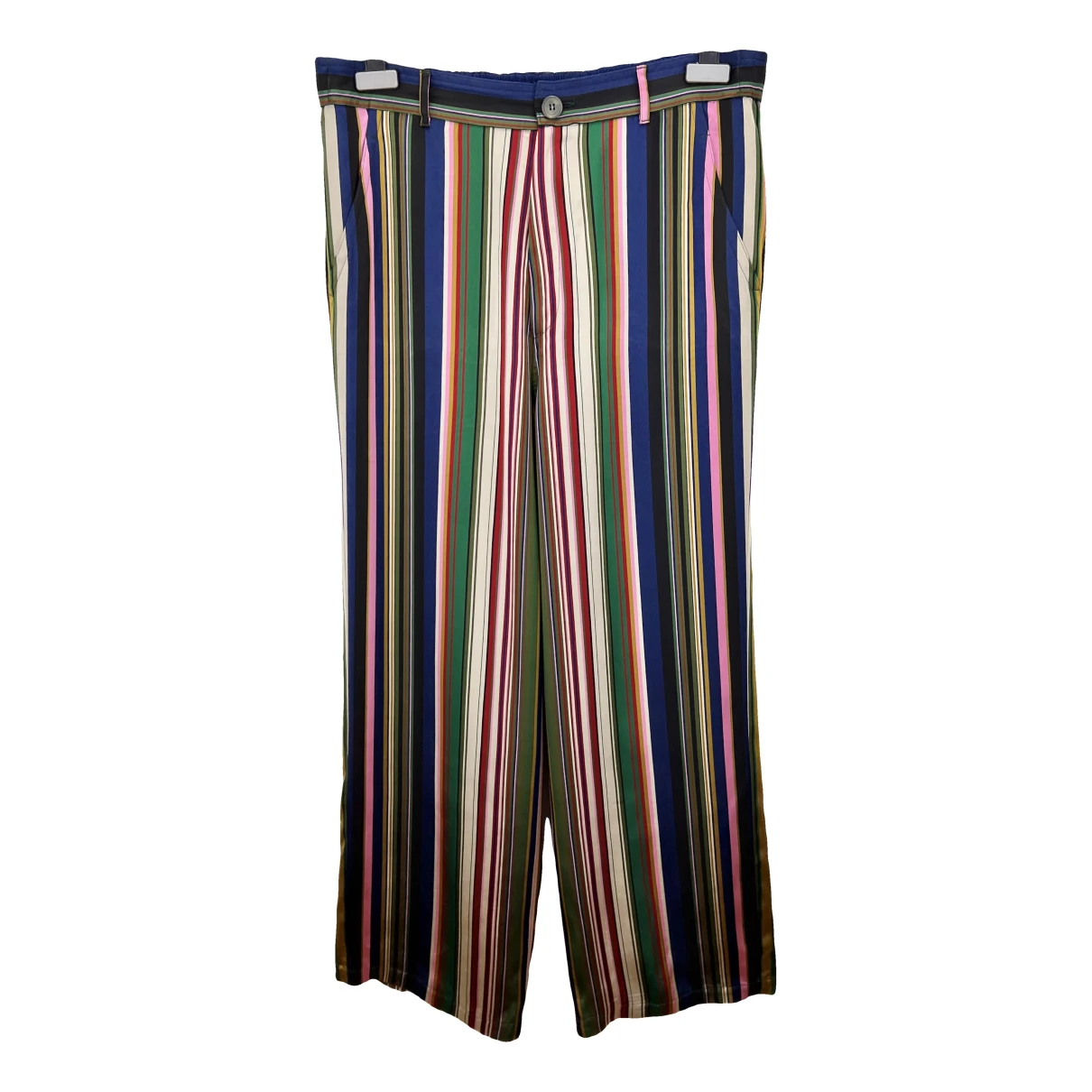 Pre-owned Aspesi Silk Straight Pants In Multicolour