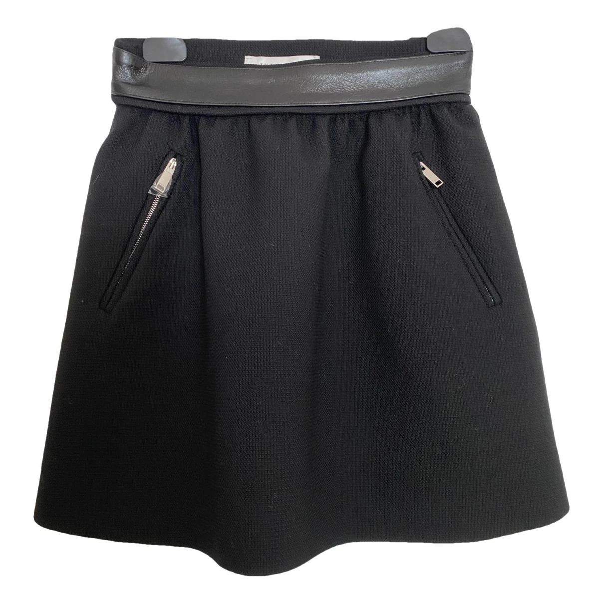 Pre-owned Valentino Wool Mini Skirt In Black