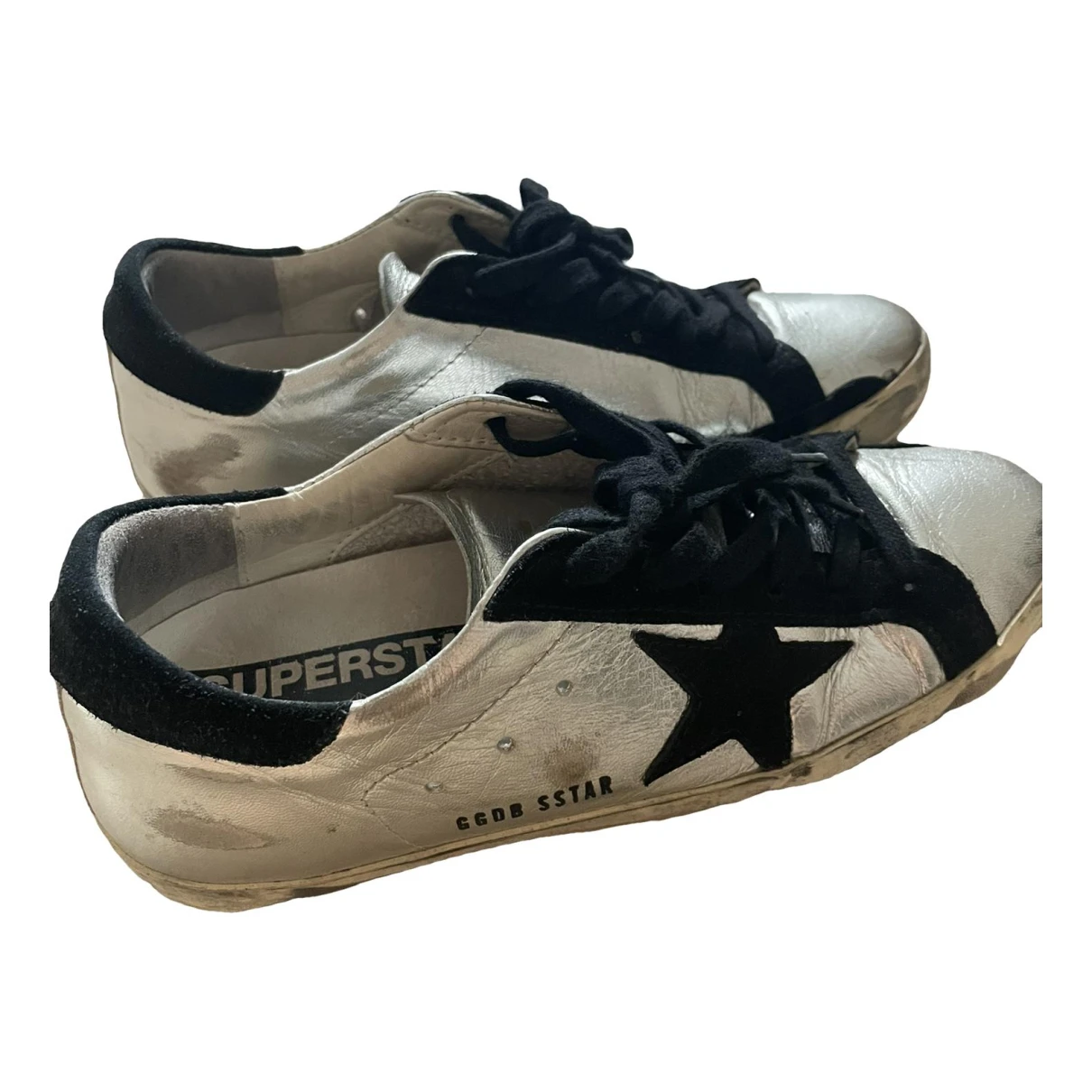 Pre-owned Golden Goose Superstar Leather Trainers In Metallic