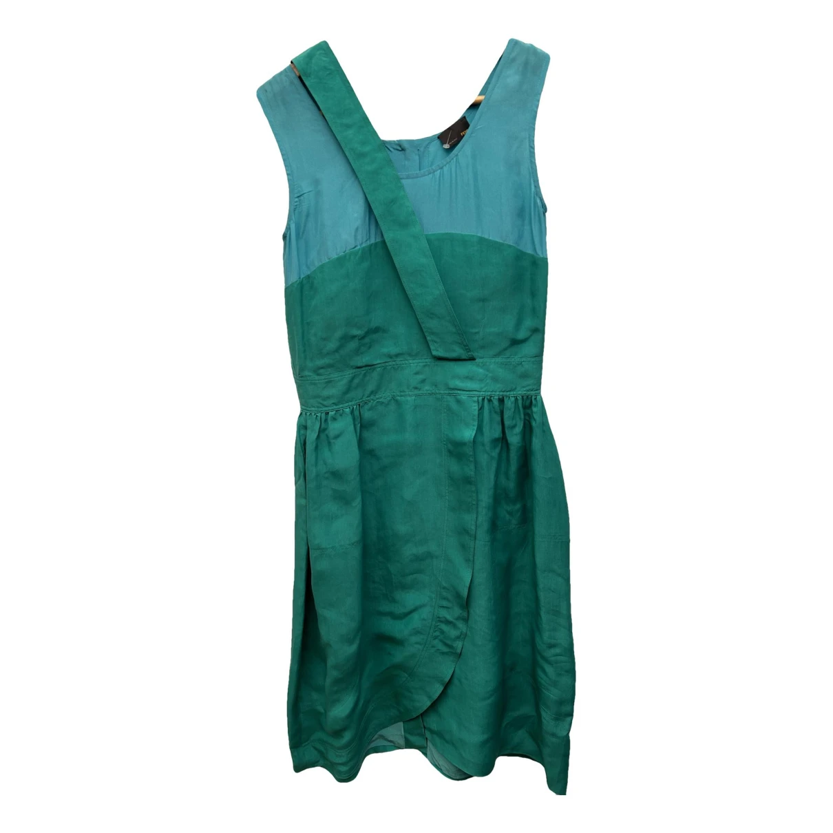 Pre-owned Fendi Silk Mini Dress In Green