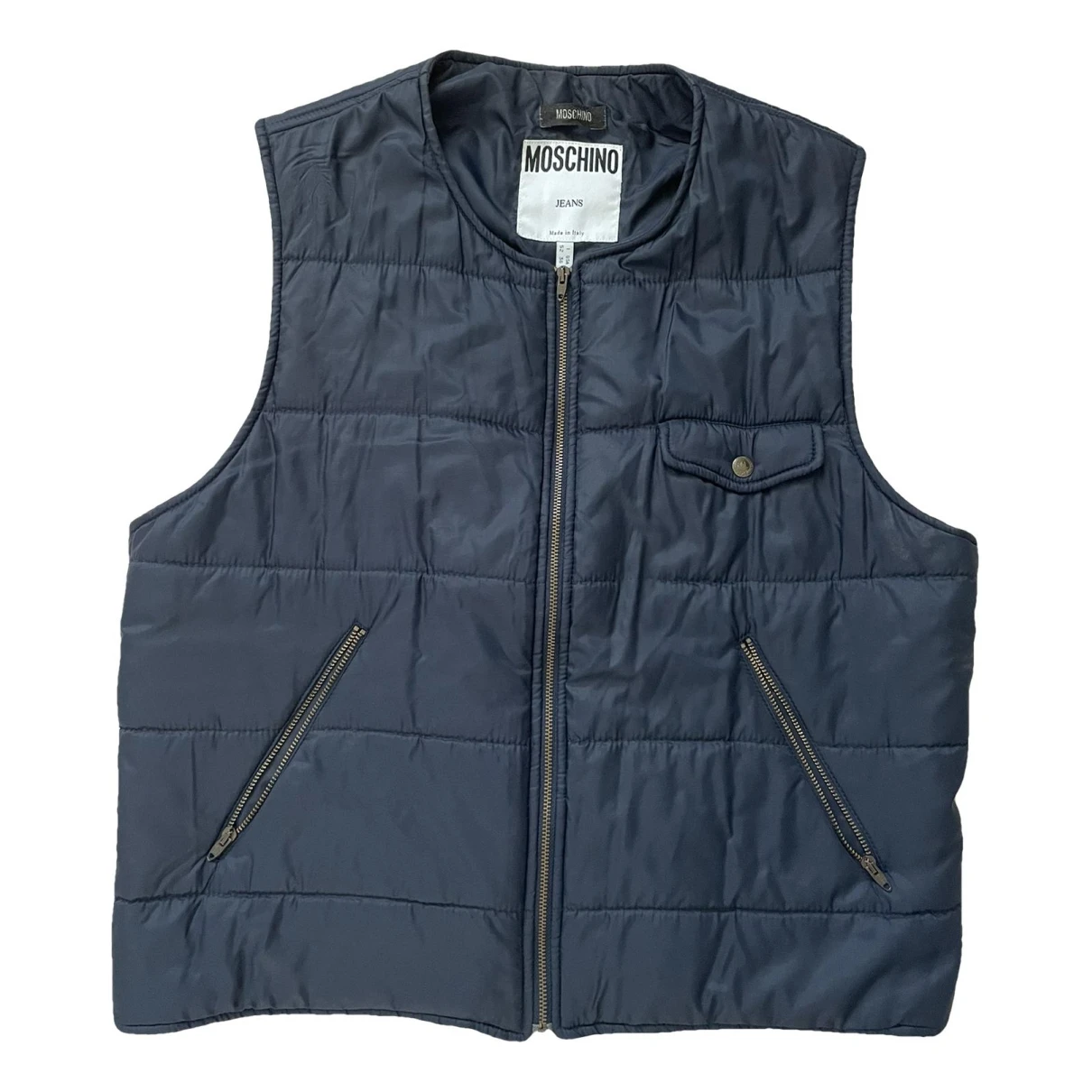 Pre-owned Moschino Short Vest In Navy
