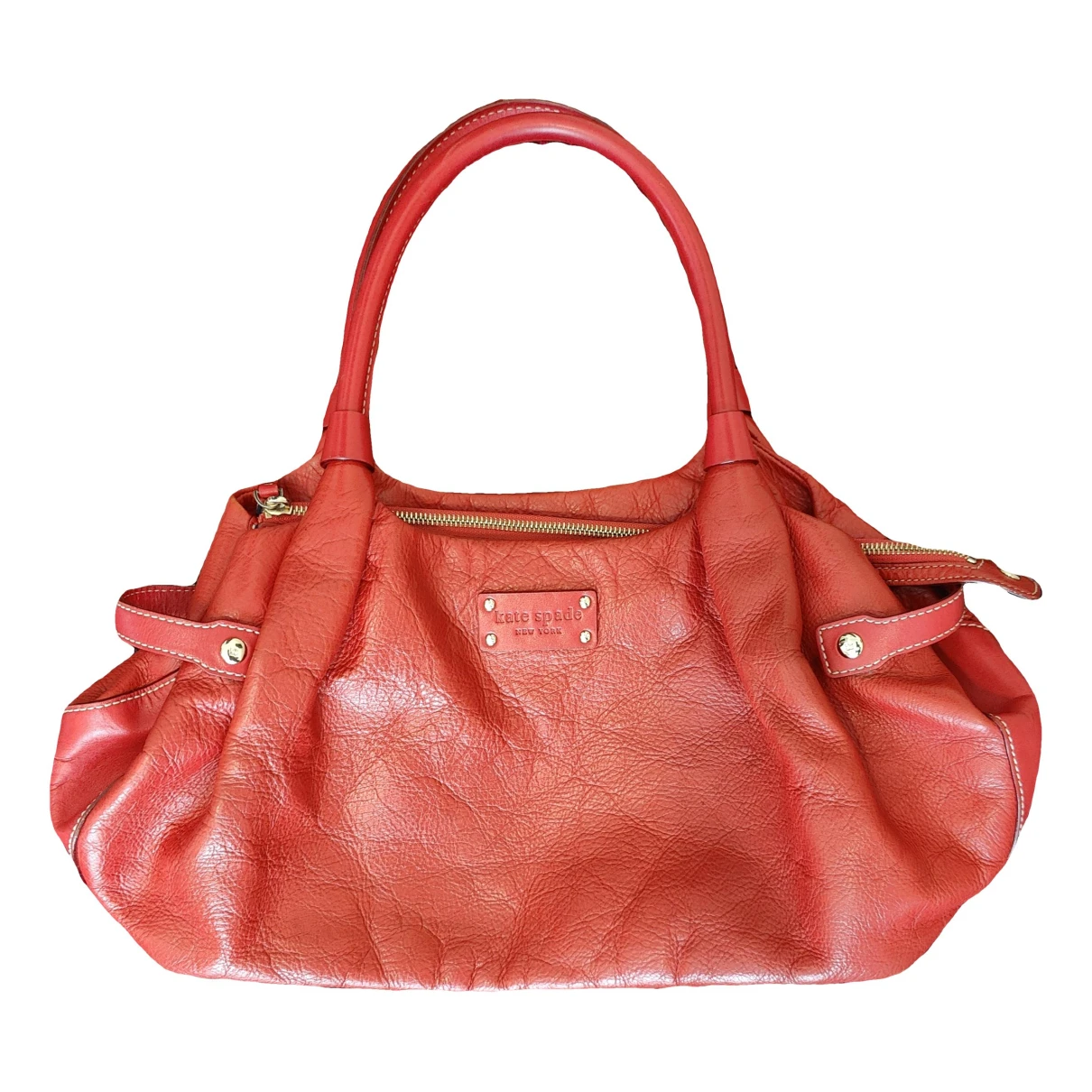 Pre-owned Kate Spade Leather Satchel In Red