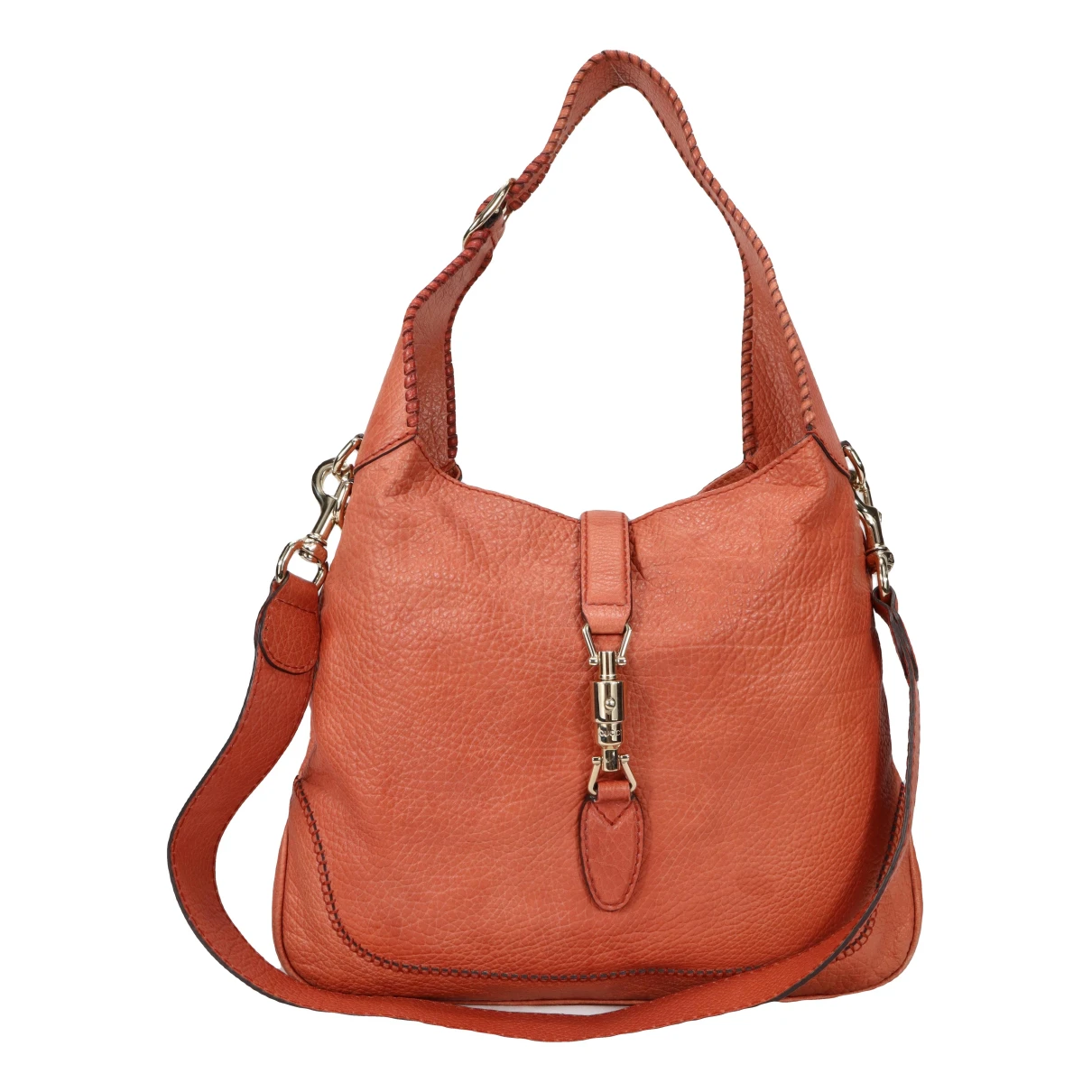 Pre-owned Gucci Jackie Leather Handbag In Orange