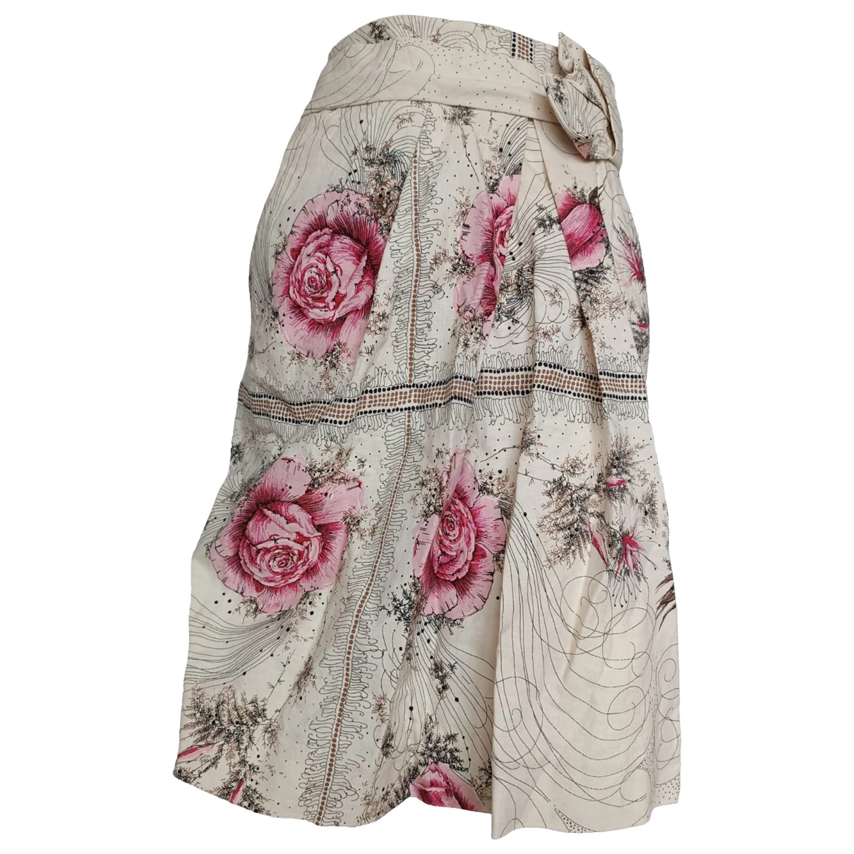 Pre-owned Marni Linen Mini Skirt In Multicolour