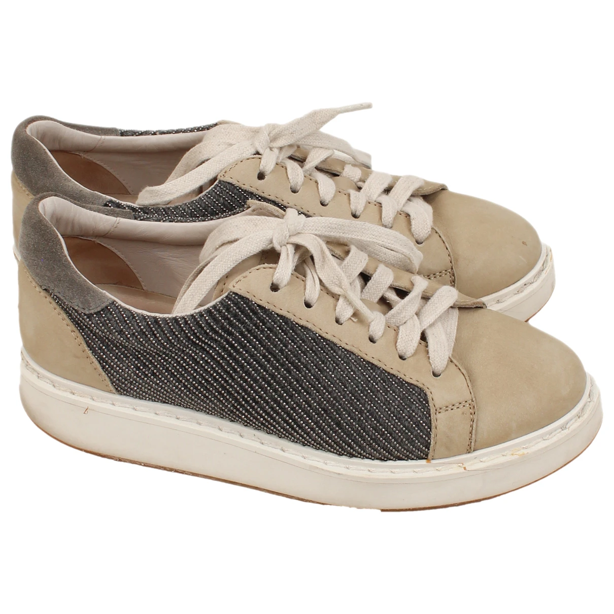 Pre-owned Brunello Cucinelli Leather Trainers In Beige