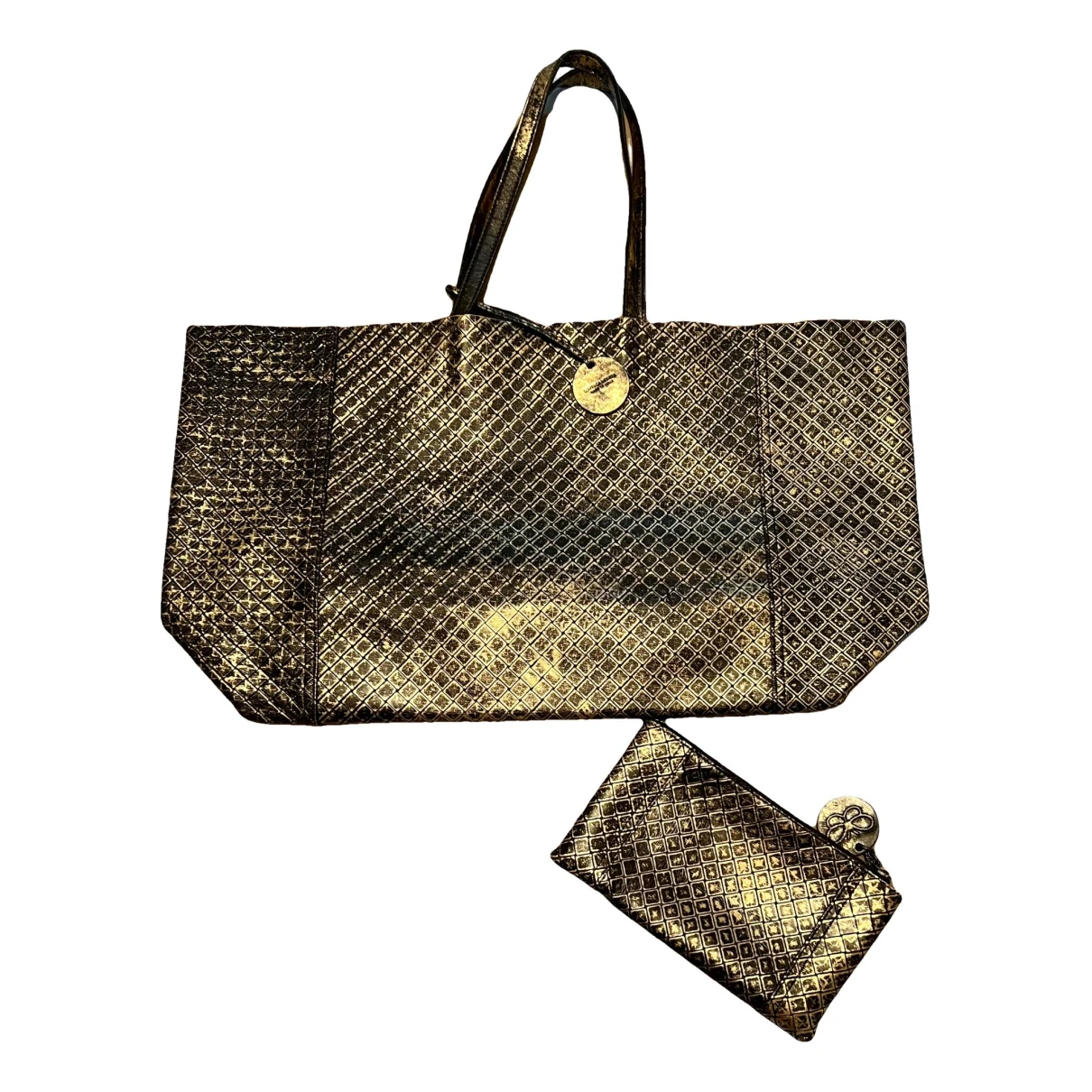 Pre-owned Bottega Veneta Fourre-tout Leather Bag In Gold