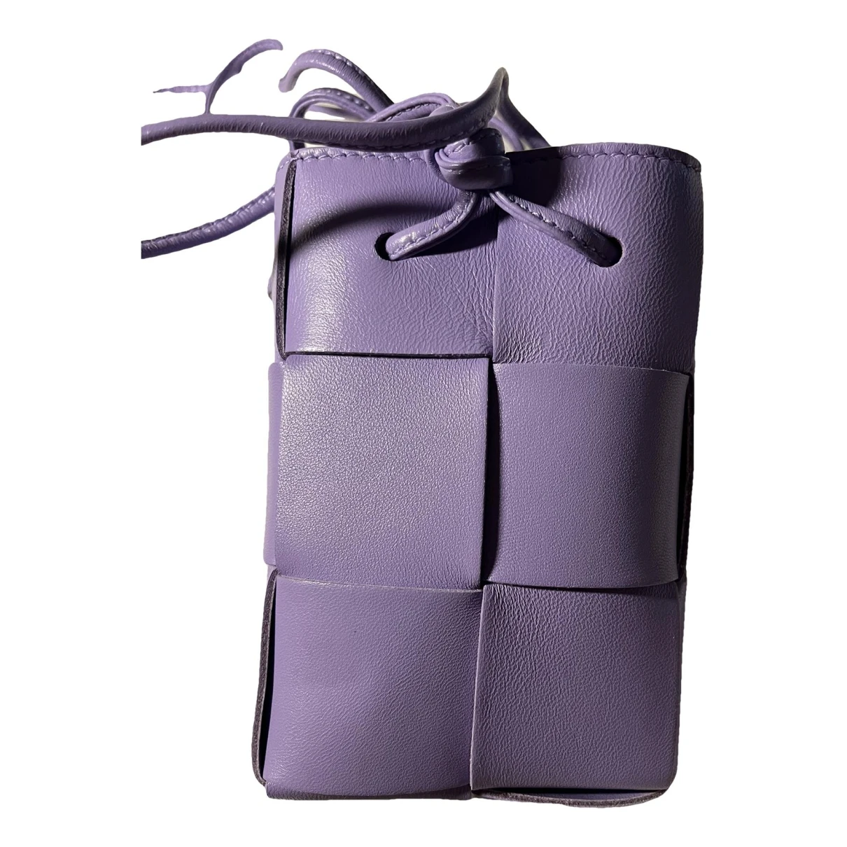 Pre-owned Bottega Veneta Cassette Bucket Leather Tote In Purple