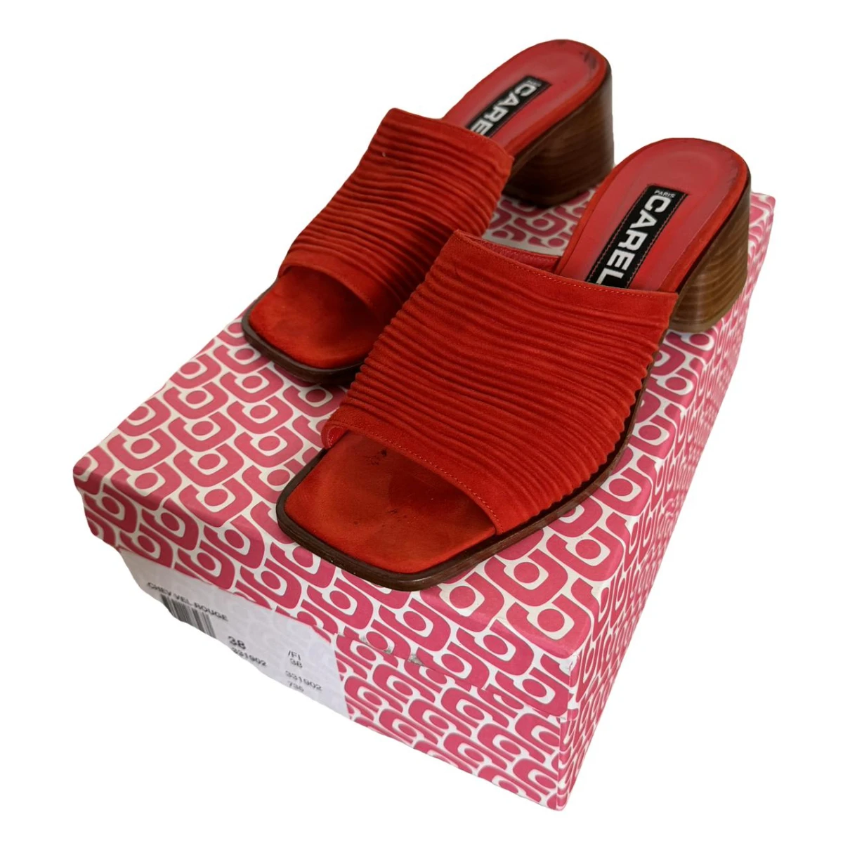 Pre-owned Carel Mules In Red