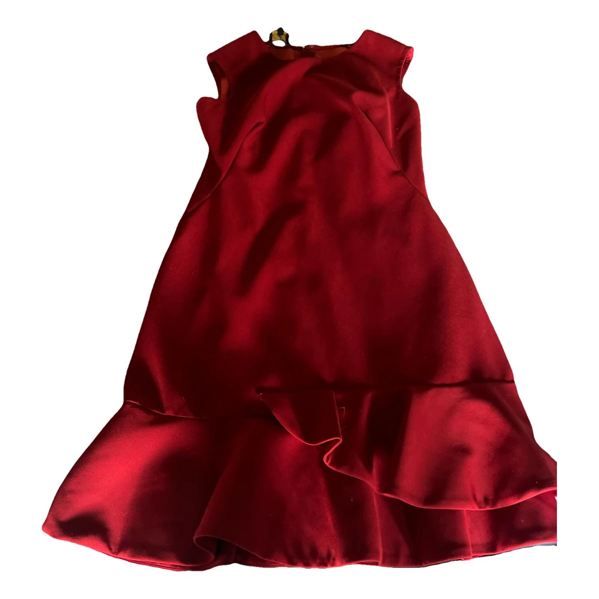 Pre-owned Luisa Spagnoli Tweed Mid-length Dress In Burgundy