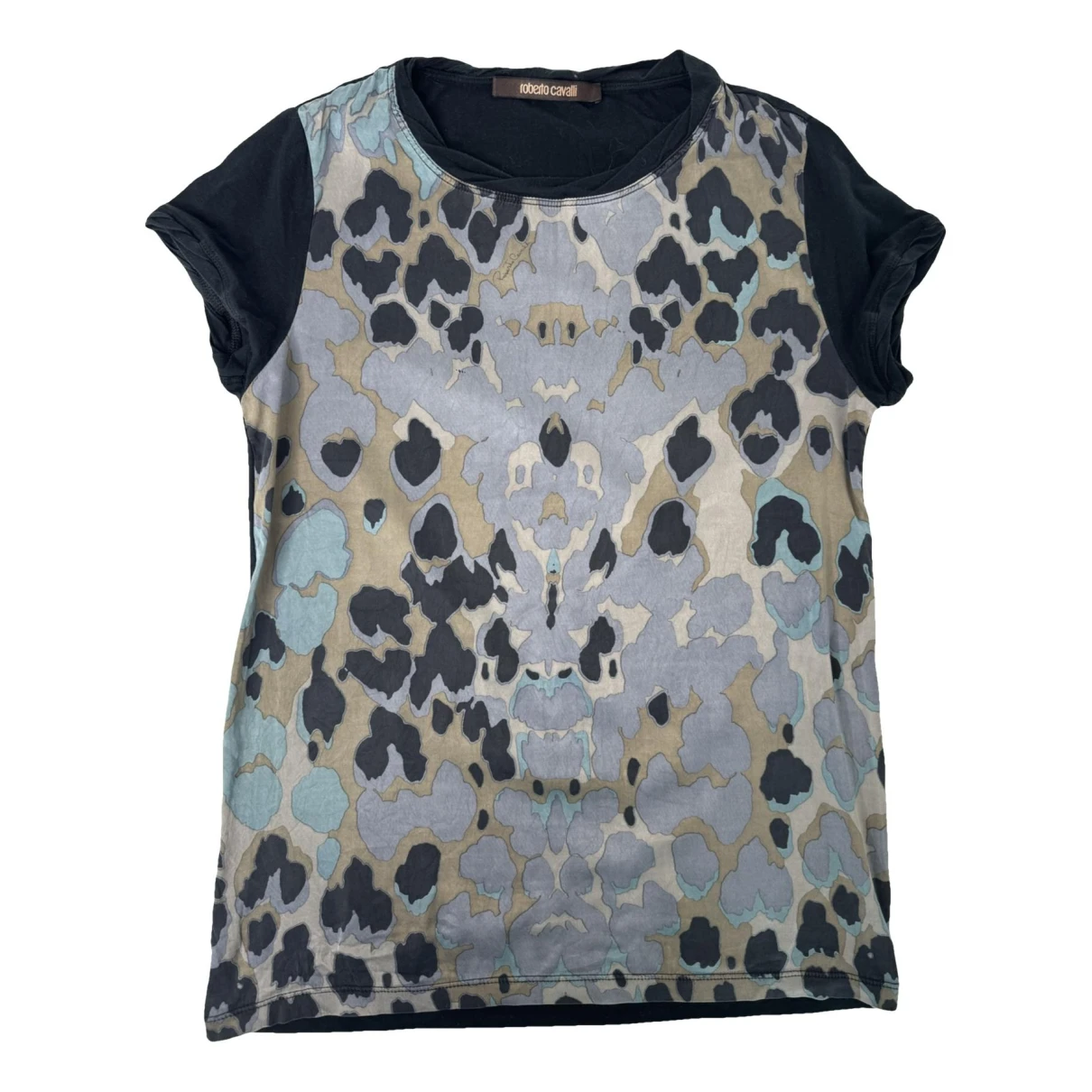Pre-owned Roberto Cavalli Silk T-shirt In Blue