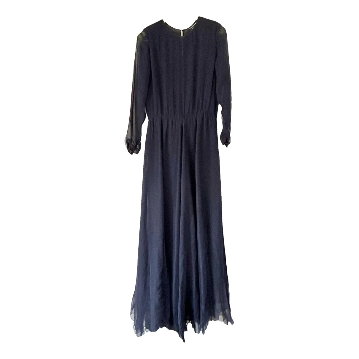 Pre-owned Chanel Silk Maxi Dress In Blue
