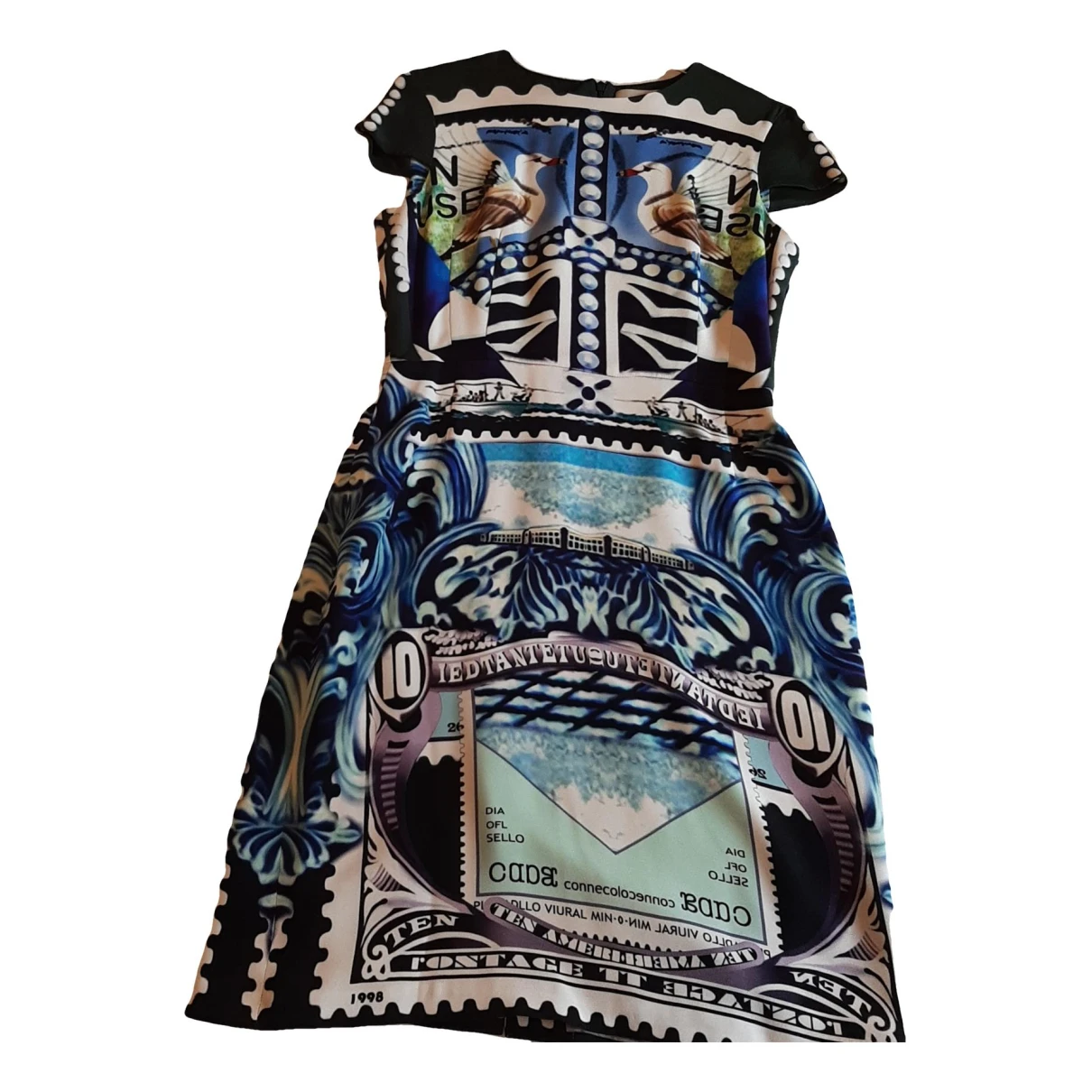 Pre-owned Mary Katrantzou Silk Mid-length Dress In Turquoise