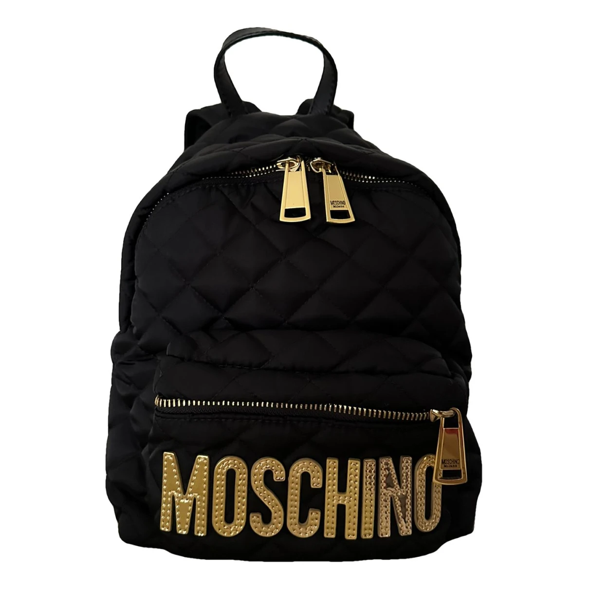 Pre-owned Moschino Biker Backpack In Black