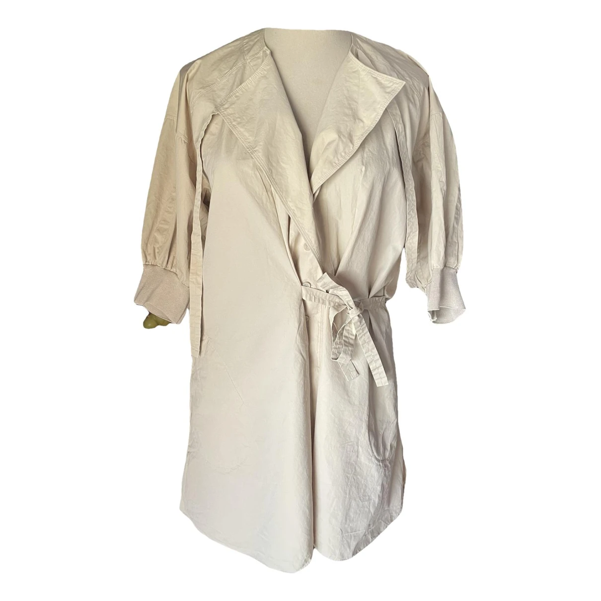 Pre-owned Chloé Silk Mid-length Dress In Beige