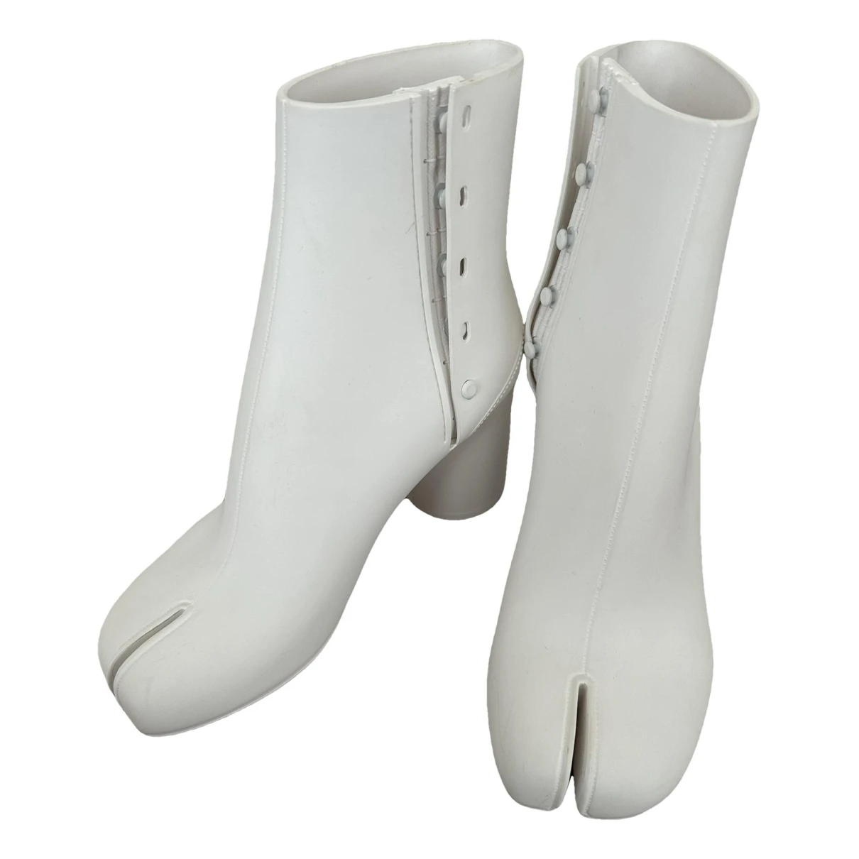 Pre-owned Maison Margiela Tabi Ankle Boots In White