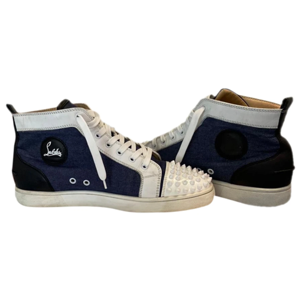 Pre-owned Christian Louboutin High Trainers In Blue