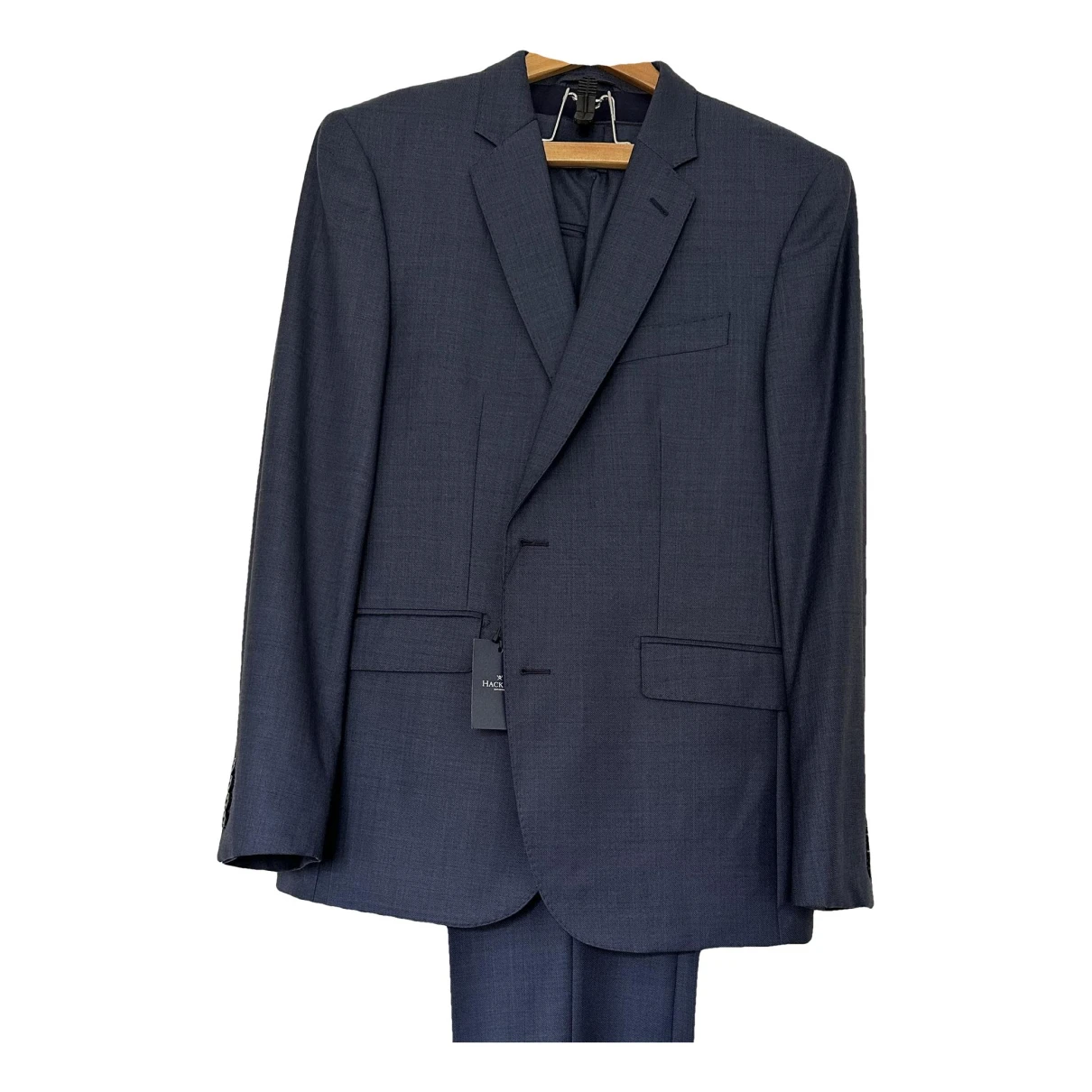 Pre-owned Hackett London Wool Suit In Blue