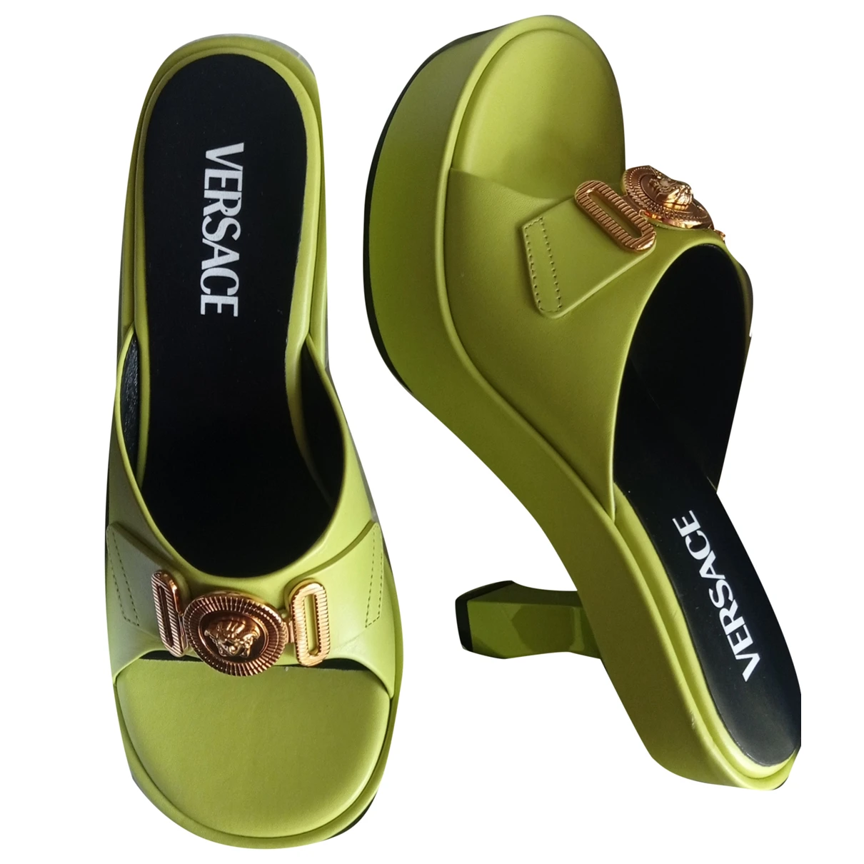Pre-owned Versace Leather Mules & Clogs In Other
