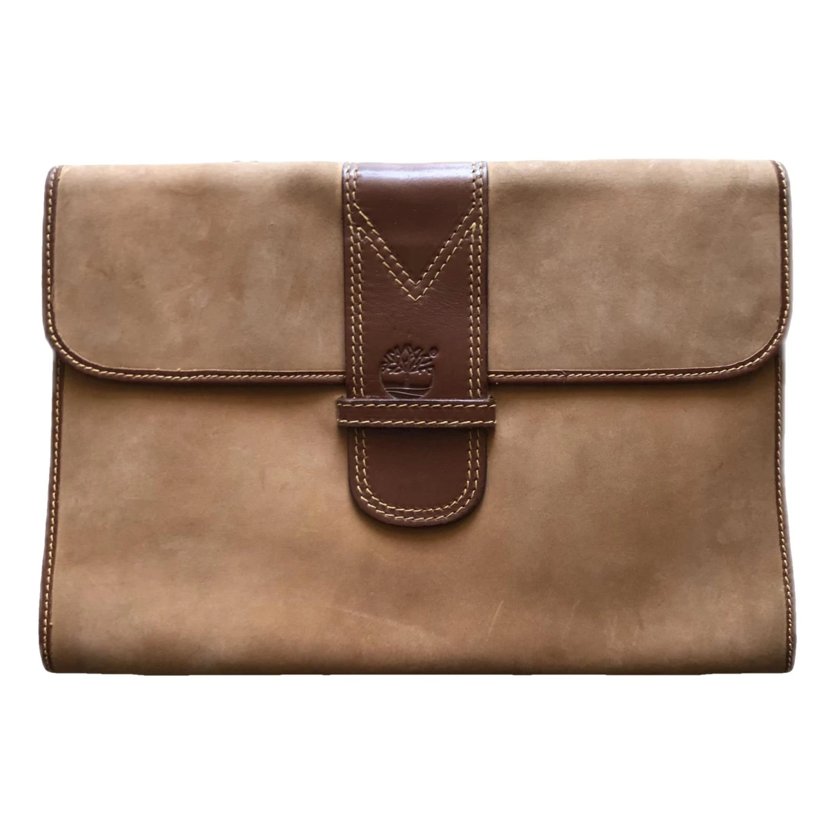 Pre-owned Timberland Leather Clutch Bag In Brown