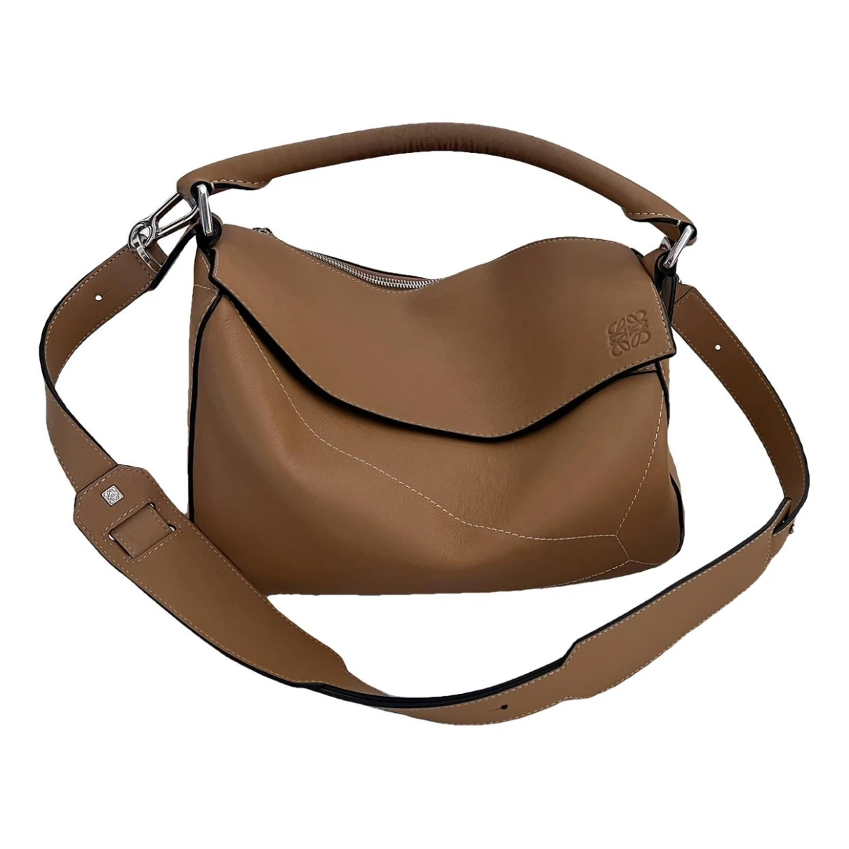 Pre-owned Loewe Puzzle Leather Handbag In Brown