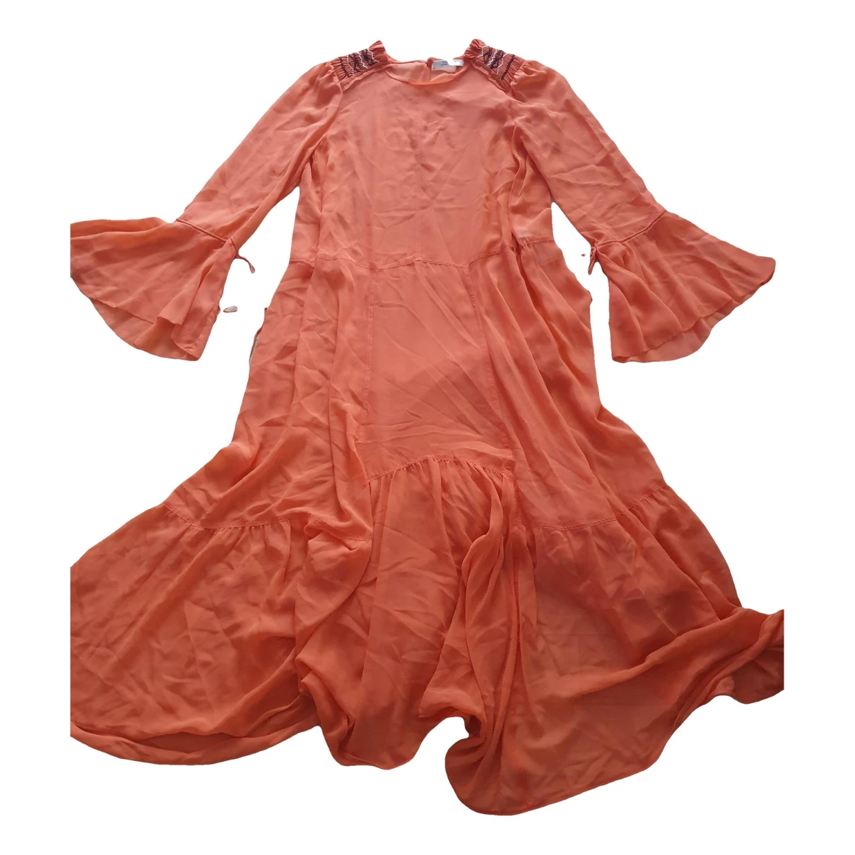 Pre-owned Dorothee Schumacher Silk Maxi Dress In Orange
