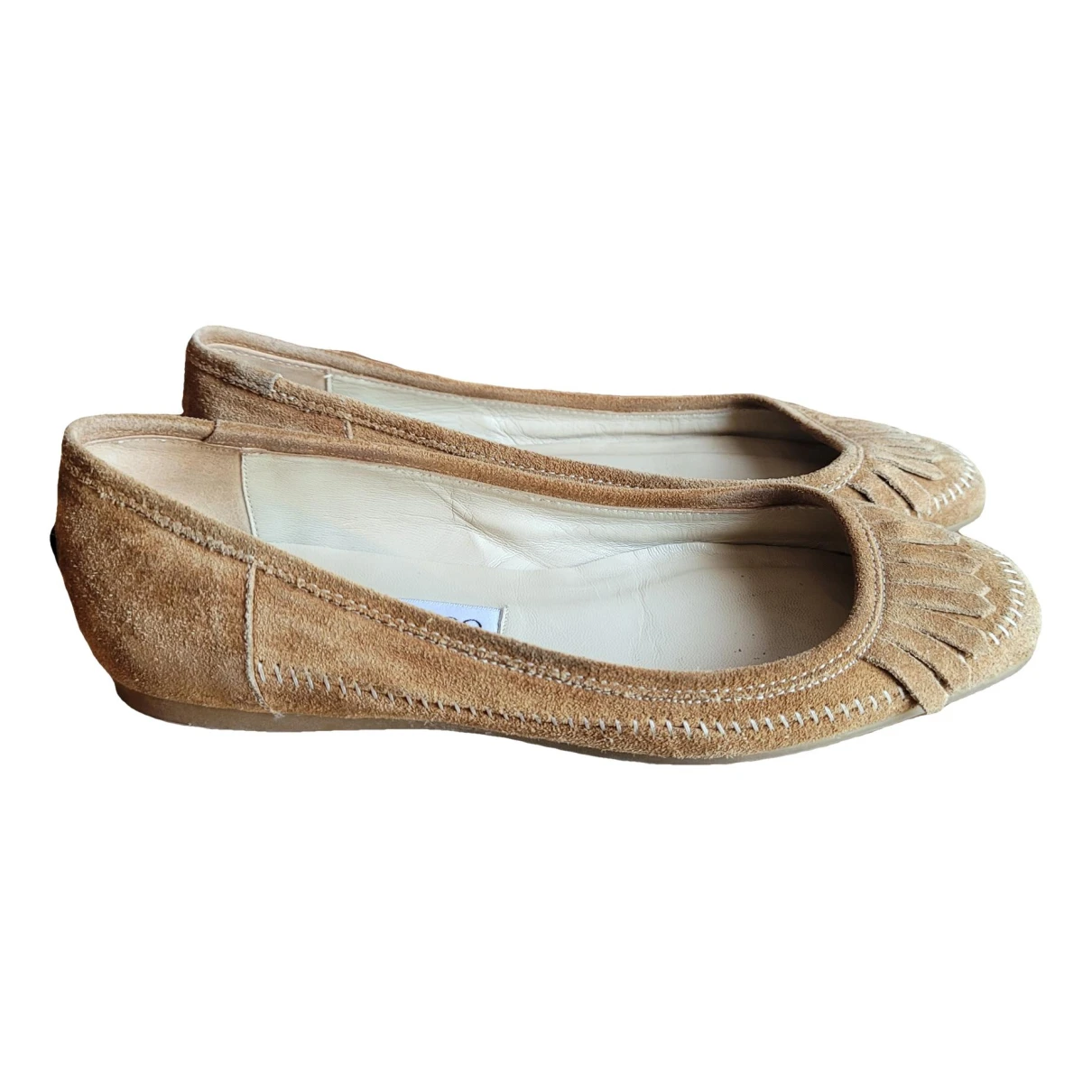 Pre-owned Jimmy Choo Flats In Camel