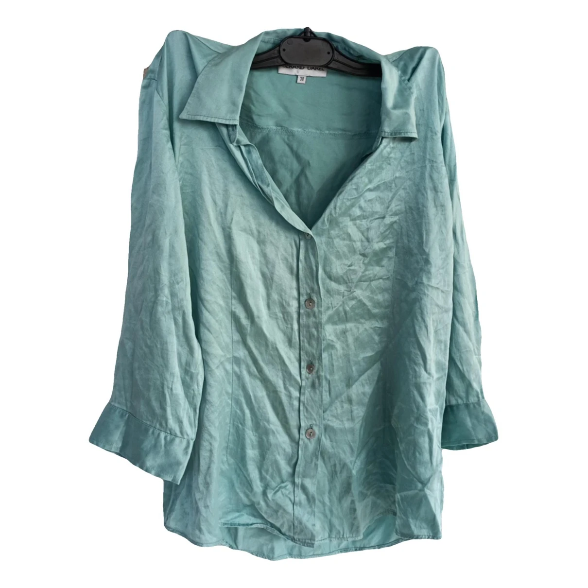 Pre-owned Gerard Darel Silk Shirt In Turquoise