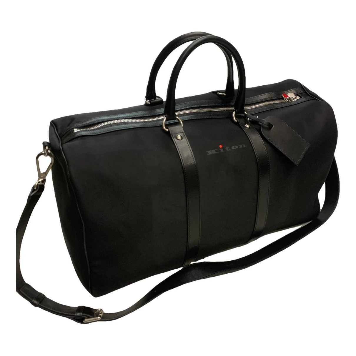 Pre-owned Kiton Cloth Travel Bag In Black