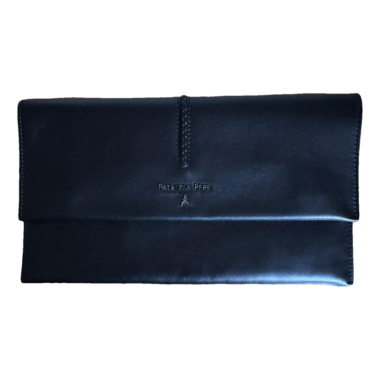 Pre-owned Patrizia Pepe Leather Clutch Bag In Black