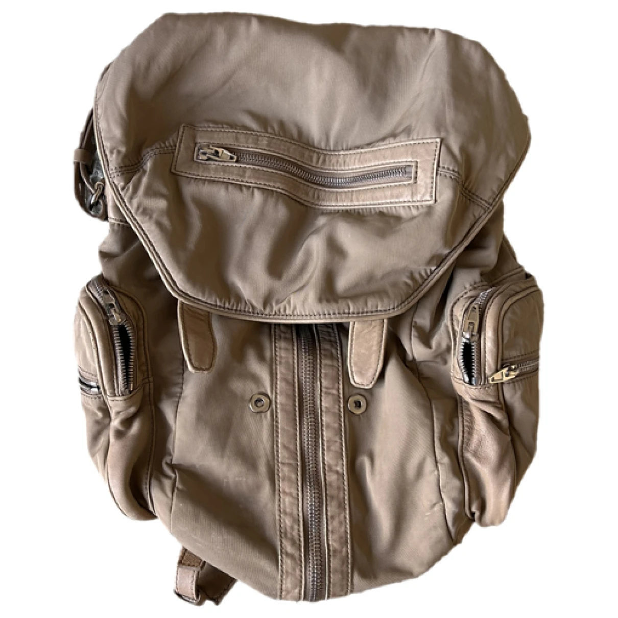 Pre-owned Alexander Wang Marti Leather Backpack In Beige