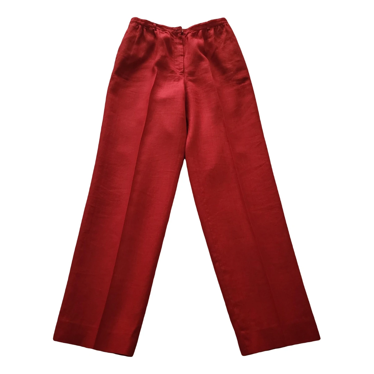 Pre-owned Valentino Linen Trousers In Red