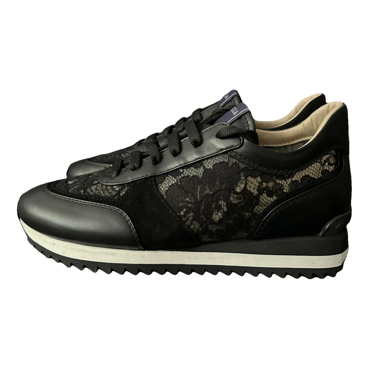 Pre-owned Le Silla Leather Trainers In Black