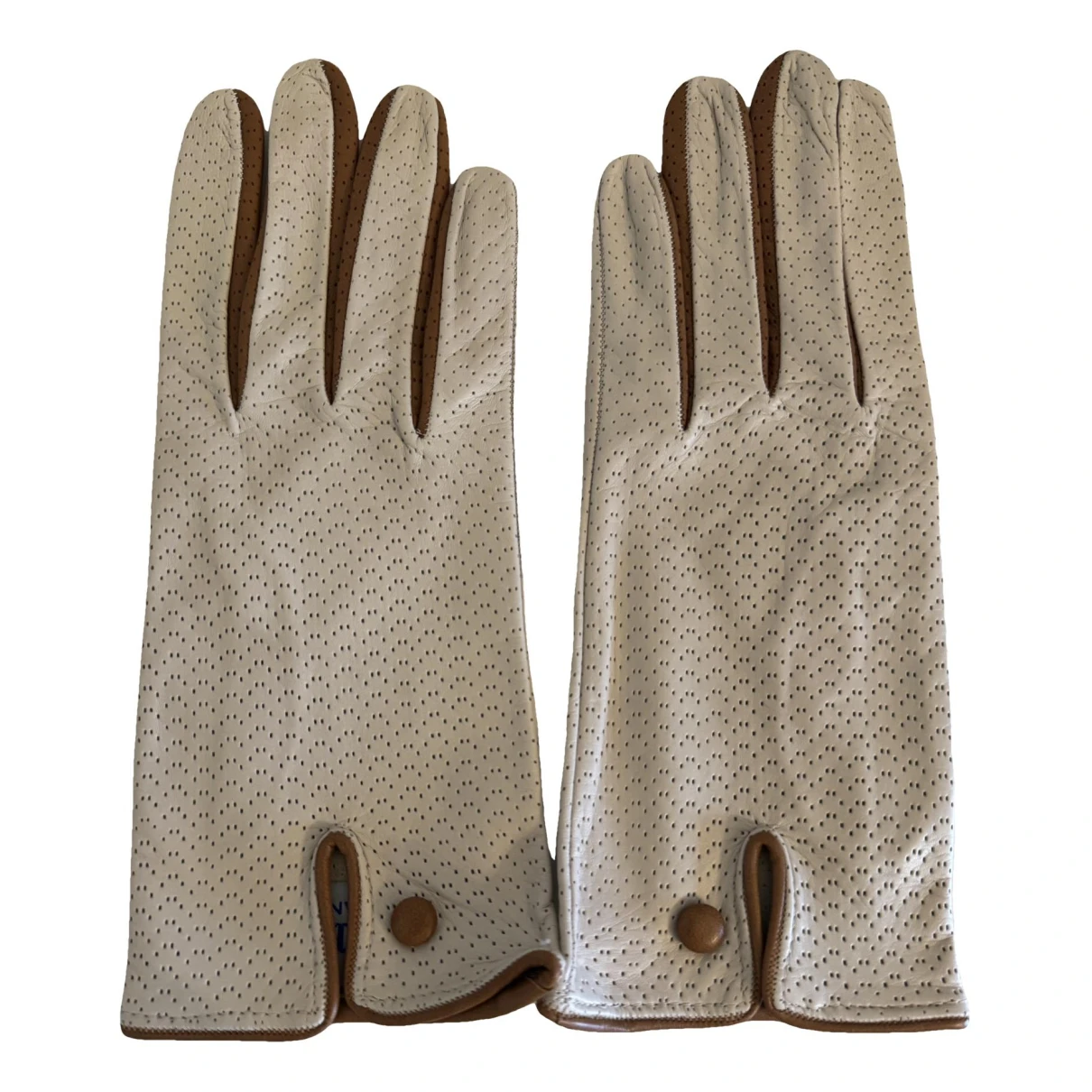 Pre-owned Mjb Marc Jacques Burton Leather Gloves In Beige