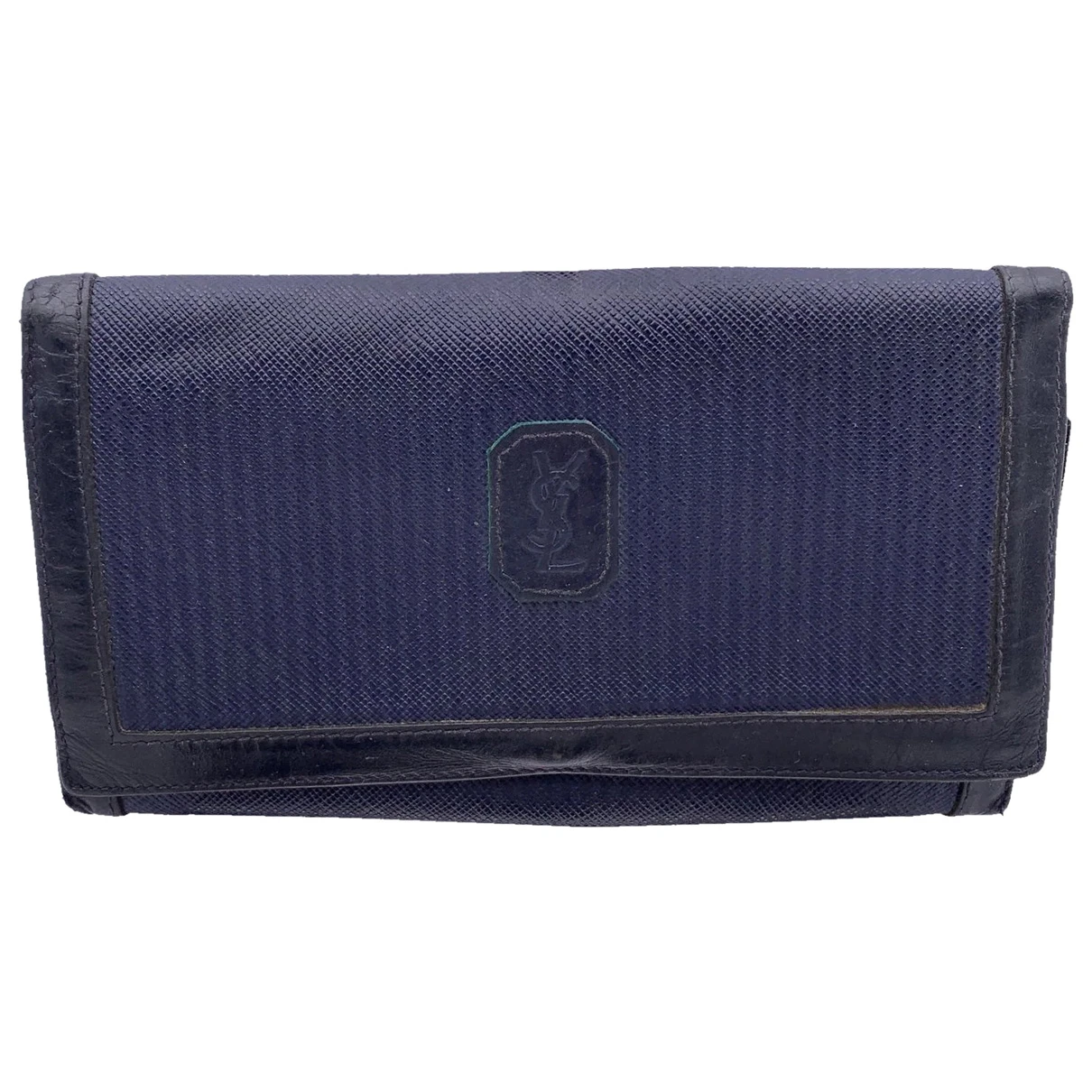 Pre-owned Saint Laurent Cloth Wallet In Blue
