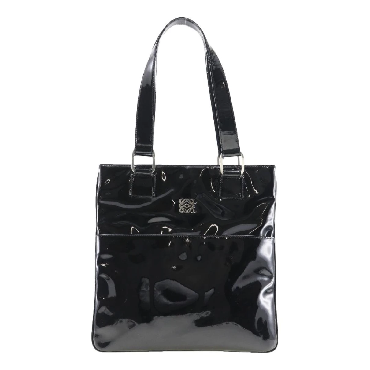 Pre-owned Loewe Patent Leather Handbag In Black