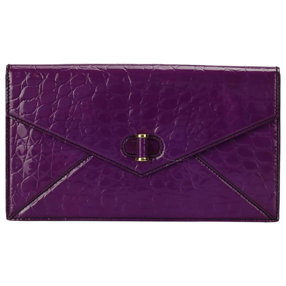 Pre-owned Alexander Mcqueen Leather Clutch Bag In Purple