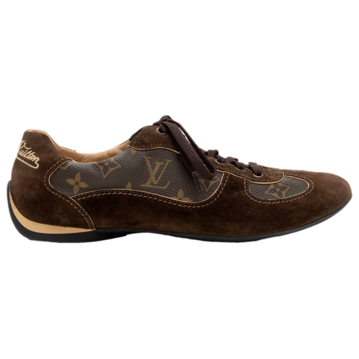 Pre-owned Louis Vuitton Cloth Trainers In Brown
