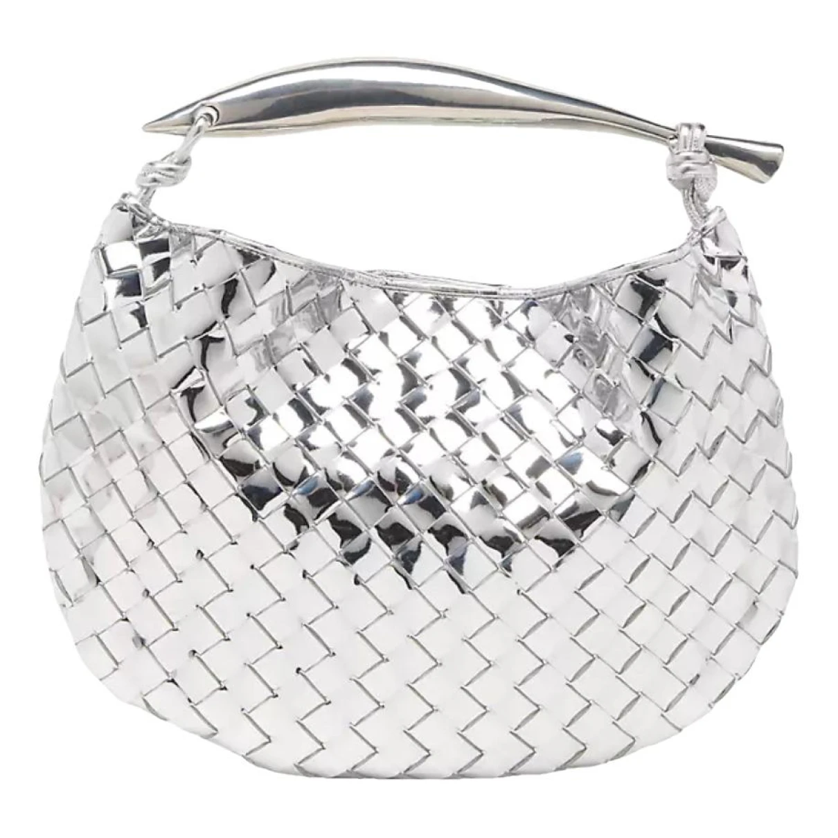 Pre-owned Bottega Veneta Sardine Leather Handbag In Silver