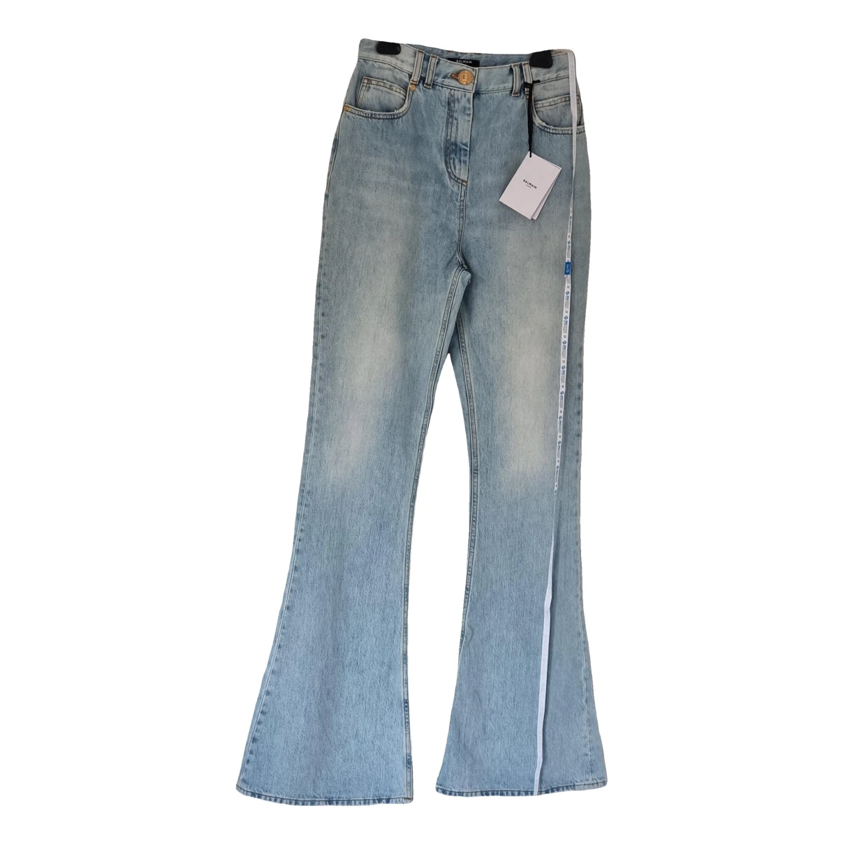 Pre-owned Balmain Bootcut Jeans In Blue