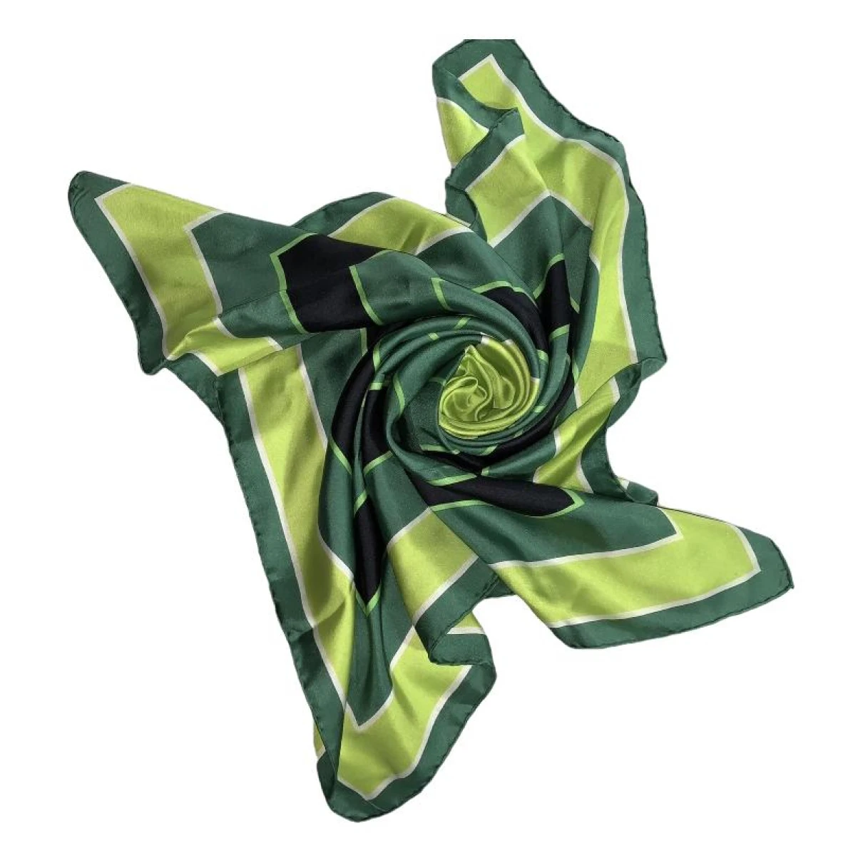 Pre-owned Givenchy Silk Scarf In Green