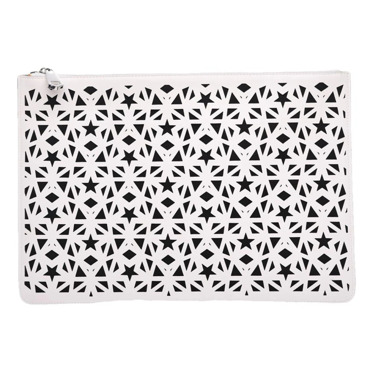 Pre-owned Givenchy Leather Clutch Bag In White