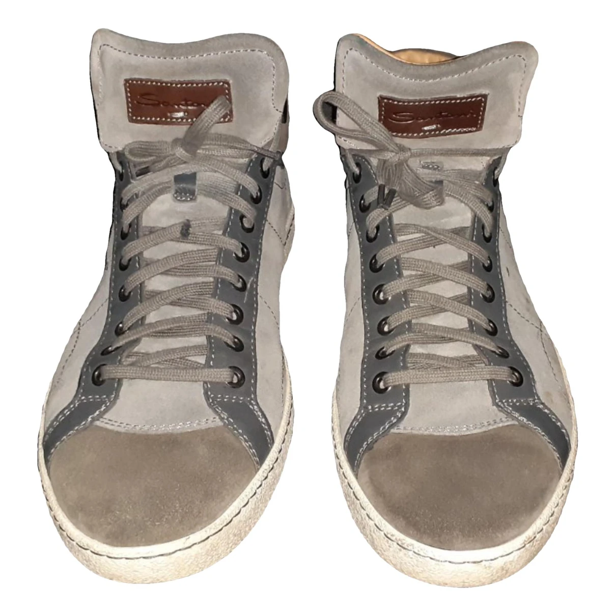 Pre-owned Santoni High Trainers In Grey